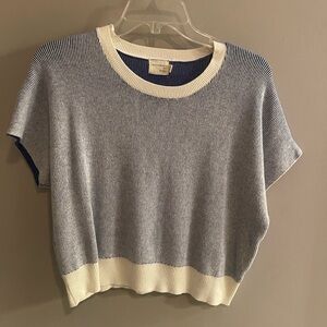 Dreamers Blue and White Striped Knit Top